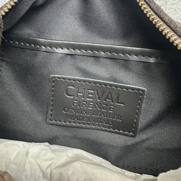 Cheval Firenze Shoulder Bag Womens Medium Brown Suede Beaded Tassel Made Italy - Picture 9 of 9